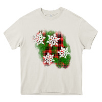 Cream christmas patch Heavy Core Tee - AdoDesignShop