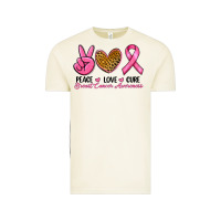 Vintage Arctic Peace Love Cure Breast Cancer Vintage Tee - RanaPortraitStore