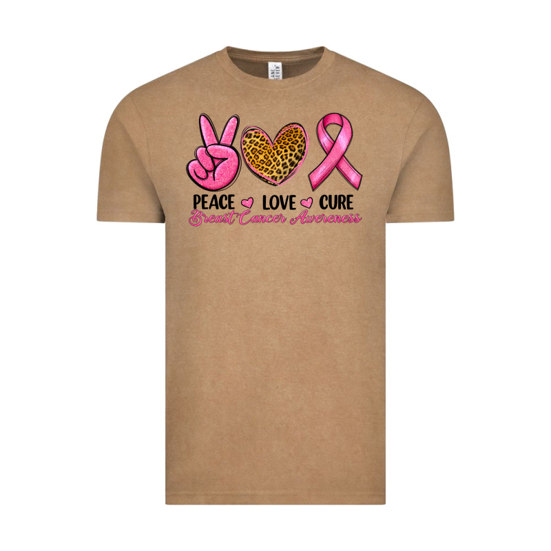 Peace Love Cure Breast Cancer Vintage Tee by RanaPortraitStore | Teevron