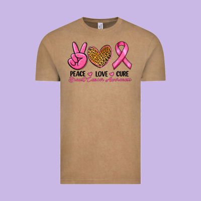 Peace Love Cure Breast Cancer Vintage Tee Designed By Ranaportraitstore