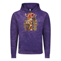 Cloud Purple Giraffe with Floral Vintage Hoodie - Bettercallsaul