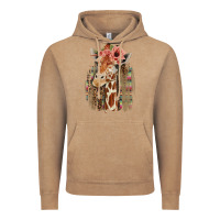 Vintage Coffee Giraffe with Floral Vintage Hoodie - Bettercallsaul