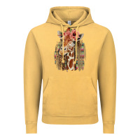 Vintage Mustard Giraffe with Floral Vintage Hoodie - Bettercallsaul