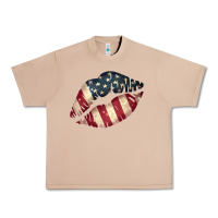 Burro Vintage American Flag Lips Urban Heavy Tee - Bettercallsaul