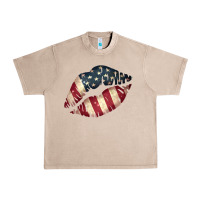 French Oak Vintage American Flag Lips Urban Heavy Tee - Bettercallsaul