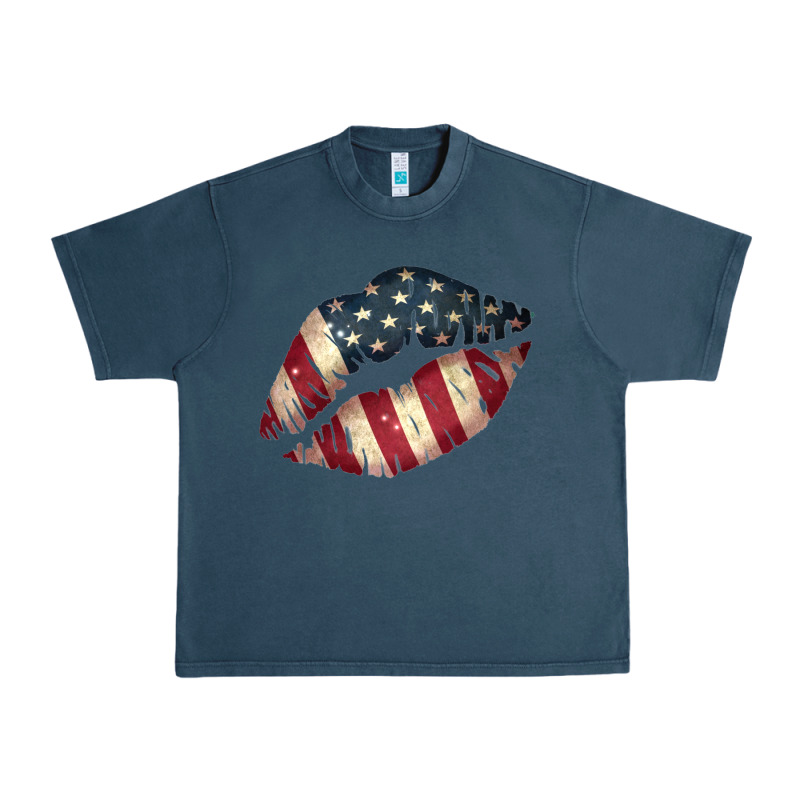 Vintage American Flag Lips Urban Heavy Tee by Bettercallsaul | Teevron