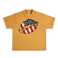 Peanut Butter Vintage American Flag Lips Urban Heavy Tee - Bettercallsaul