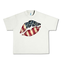 Pistachio Vintage American Flag Lips Urban Heavy Tee - Bettercallsaul