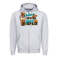 Heather Grey whatever spice your pumpkin coffee cup Zipper Hoodie - FaDigitalArtStudio
