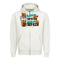 Oatmeal Heather whatever spice your pumpkin coffee cup Zipper Hoodie - FaDigitalArtStudio