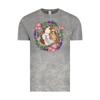 Cloud Rock Bunny Face With Floral Wreath Vintage Tee - RanaPortraitStore