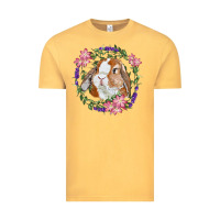 Vintage Mustard Bunny Face With Floral Wreath Vintage Tee - RanaPortraitStore