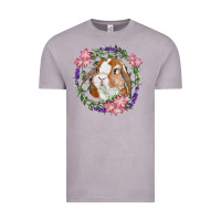 Vintage Zinc Bunny Face With Floral Wreath Vintage Tee - RanaPortraitStore