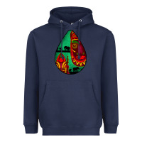 Navy african masks teardrop  3 Heavyweight Hoodie - BundleAndBundleShop