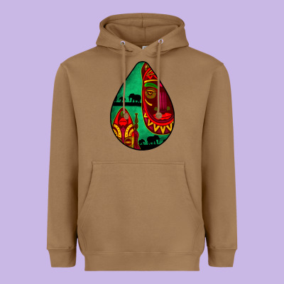African Masks Teardrop  3 Heavyweight Hoodie Designed By Bundleandbundleshop