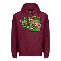 Burgundy Cactus Coffee cup Premium Hoodie - FaDigitalArtStudio