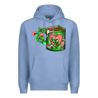 Colony Blue Cactus Coffee cup Premium Hoodie - FaDigitalArtStudio