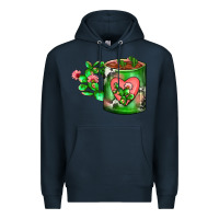 Navy Cactus Coffee cup Premium Hoodie - FaDigitalArtStudio