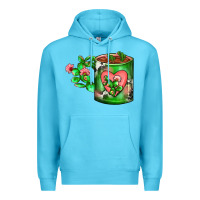 Ocean Blue Cactus Coffee cup Premium Hoodie - FaDigitalArtStudio