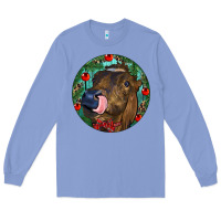 Colony Blue Longhorn Cow Christmas Long Sleeve Tee - RanaPortraitStore