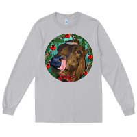 Moon Dust Longhorn Cow Christmas Long Sleeve Tee - RanaPortraitStore