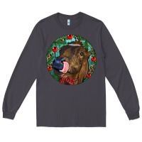 Smoke Longhorn Cow Christmas Long Sleeve Tee - RanaPortraitStore