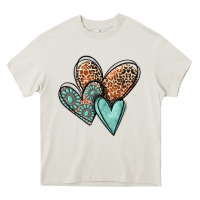 Cream western love hearts Heavy Core Tee - MaliasSmallBusiness