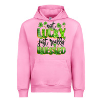 Fuchsia Pink not lucky just really blessed Urban Hoodie - Artiststas