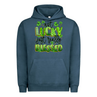 Pigment Midnight Navy not lucky just really blessed Urban Hoodie - Artiststas