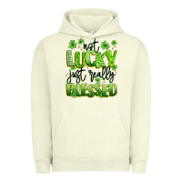 Pigment Pistachio not lucky just really blessed Urban Hoodie - Artiststas