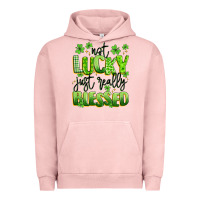 Pigment Salmon not lucky just really blessed Urban Hoodie - Artiststas