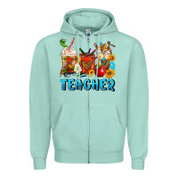 Seafoam Teacher Coffee Cups Zipper Hoodie - FaDigitalArtStudio