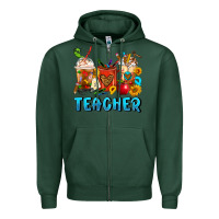Sports Green Teacher Coffee Cups Zipper Hoodie - FaDigitalArtStudio