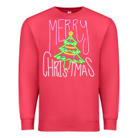Cardinal Merry Neon Christmas Premium Sweatshirt - CowhideDigitalArt