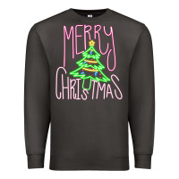 Smoke Merry Neon Christmas Premium Sweatshirt - CowhideDigitalArt
