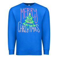 True Royal Merry Neon Christmas Premium Sweatshirt - CowhideDigitalArt