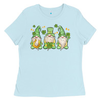 Baby Blue st. patrick's day gnomes Ladies Tee - MaliasSmallBusiness