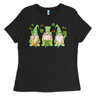 Black st. patrick's day gnomes Ladies Tee - MaliasSmallBusiness