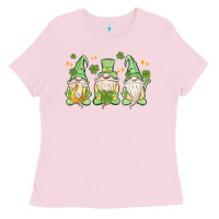 Bubblegum Pink st. patrick's day gnomes Ladies Tee - MaliasSmallBusiness