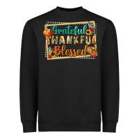 Black thankful grateful blessed Heavyweight Sweatshirt - CowGirlArtShop