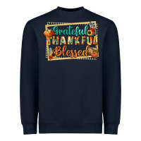 Navy thankful grateful blessed Heavyweight Sweatshirt - CowGirlArtShop
