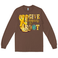Chestnut Give Cancer the boot Childhood Cancer Long Sleeve Tee - NancyCooperArtShop