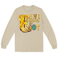 Mushroom Give Cancer the boot Childhood Cancer Long Sleeve Tee - NancyCooperArtShop