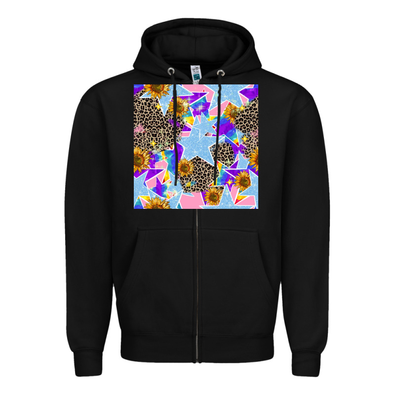 Stars And Sunflowers Seamless Pattern Zipper Hoodie by FaDigitalArtStudio | Teevron