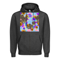 Charcoal Heather stars and sunflowers seamless pattern Zipper Hoodie - FaDigitalArtStudio