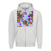 Dove Grey stars and sunflowers seamless pattern Zipper Hoodie - FaDigitalArtStudio