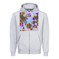 Heather Grey stars and sunflowers seamless pattern Zipper Hoodie - FaDigitalArtStudio