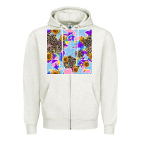 Oatmeal Heather stars and sunflowers seamless pattern Zipper Hoodie - FaDigitalArtStudio