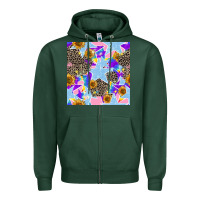 Sports Green stars and sunflowers seamless pattern Zipper Hoodie - FaDigitalArtStudio