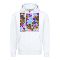 White stars and sunflowers seamless pattern Zipper Hoodie - FaDigitalArtStudio
